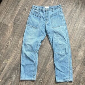 Sundance Agnes Pants Straight Leg Patch Pockets Jeans Bohemian light wash